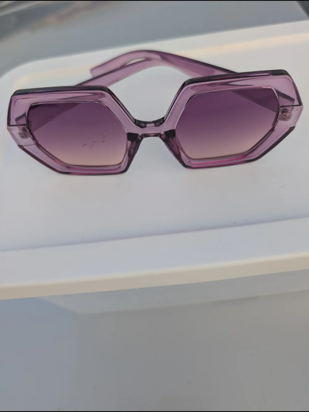 Women's Purple Hexagon Fashion Sunglasses